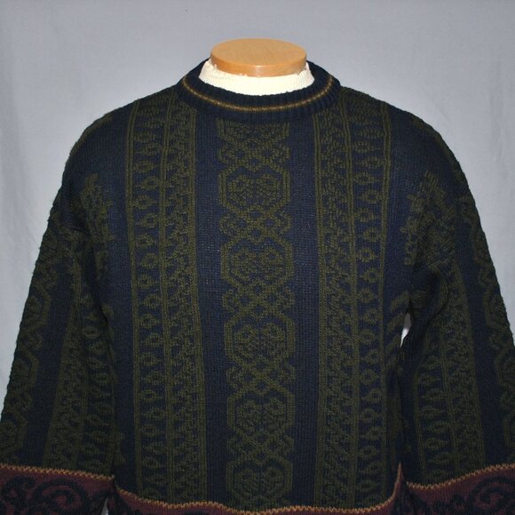 Vintage Cambio Italia Sweater Size Medium Geometric Wool Blend Pullover - Picture 5 of 10